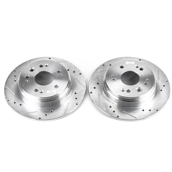 PowerStop Evolution Drilled Slotted Rotors Pair Rear For Honda CR-V