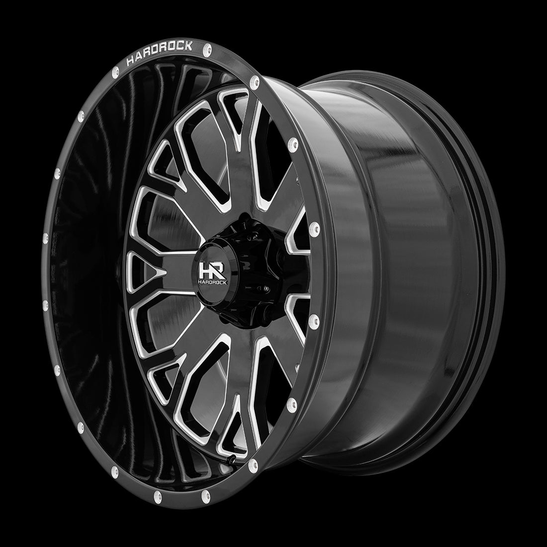 22x12 Hardrock Slammer XPosed Gloss Black Milled 5x127 ET-44 wheel/rim