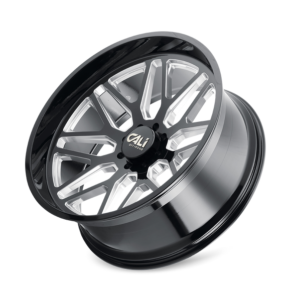 22x12 Cali Off-Road Invader Gloss Black Milled 6x135 ET-51 CB87.1 Wheel Rim