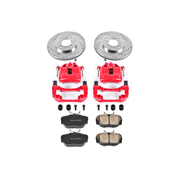 PowerStop Z23 Daily Driver Carbon-Fiber Ceramic Pads Drilled & Slotted Rotor & C