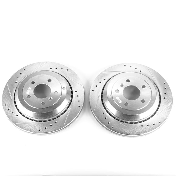 PowerStop Evolution Drilled Slotted Rotors Pair Rear For Mercedes-Benz R350