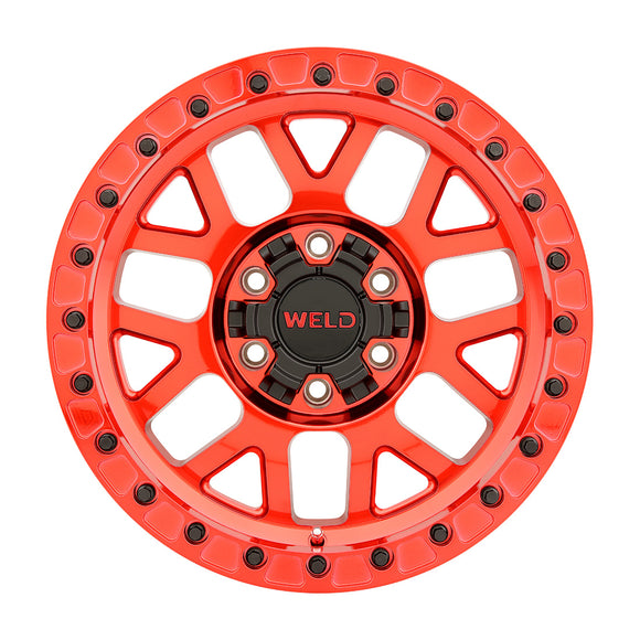17x9 WELD Off-Road Cinch Beadlock Red 6x135 6x139.7 ET-12 CB106.1 Wheel Rim