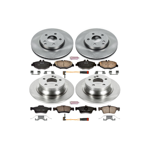 PowerStop OE Stock Replacement Low-Dust Ceramic Brake Pad and Rotor Kit
