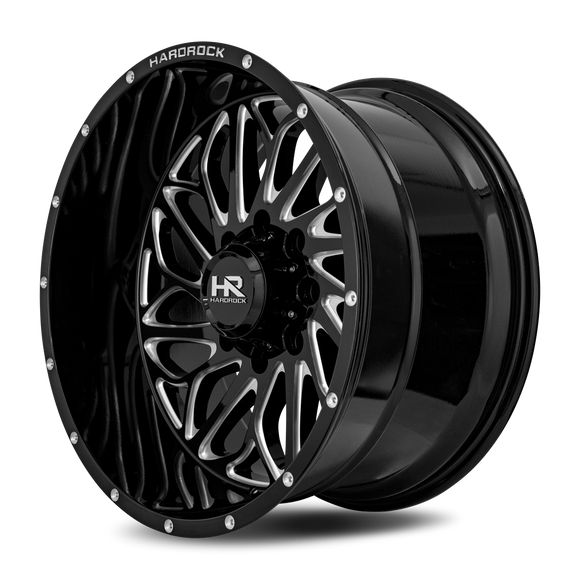 22x12 Hardrock BlackTop Xposed Gloss Black Milled 6x135 ET-51 wheel/rim