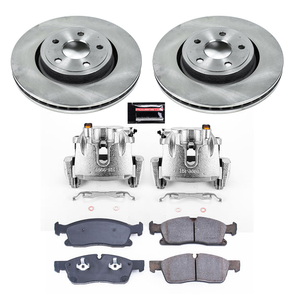 PowerStop OE Stock Replacement Low-Dust Ceramic Brake Pad, Rotor and Caliper Kit