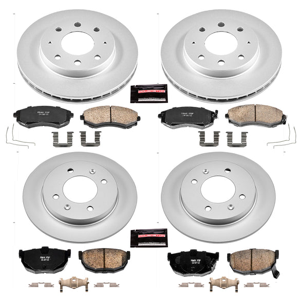 PowerStop Genuine Geomet Coated Rotor and Low-Dust Ceramic Brake Pad Kit