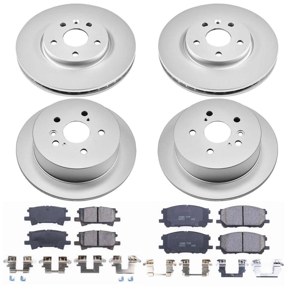 PowerStop Genuine Geomet Coated Rotor and Low-Dust Ceramic Brake Pad Kit