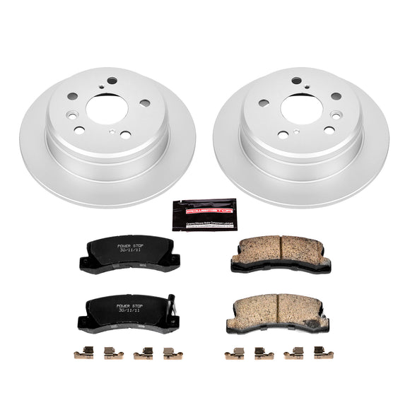 PowerStop Genuine Geomet Coated Rotor and Low-Dust Ceramic Brake Pad Kit