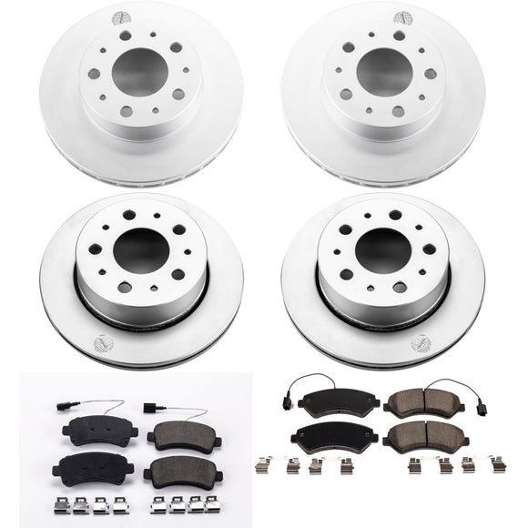 PowerStop Genuine Geomet Coated Rotor and Low-Dust Ceramic Brake Pad Kit