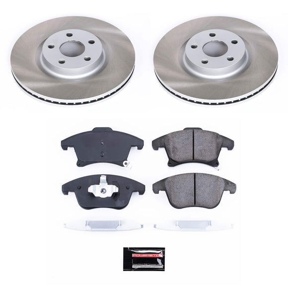 PowerStop Semi-Coated Rotor and Low-Dust Ceramic Brake Pad Kit