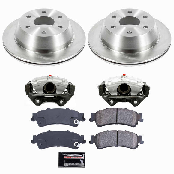 PowerStop OE Stock Replacement Low-Dust Ceramic Brake Pad, Rotor and Caliper Kit