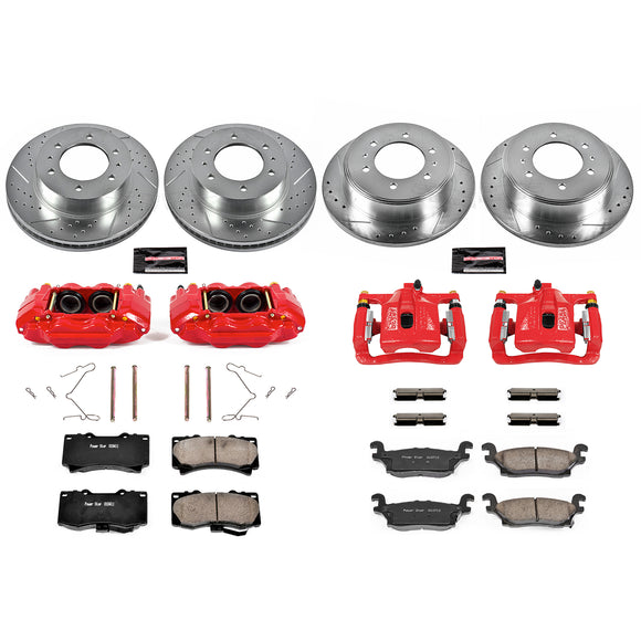 PowerStop Z23 Daily Driver Carbon-Fiber Ceramic Pads Drilled & Slotted Rotor & C
