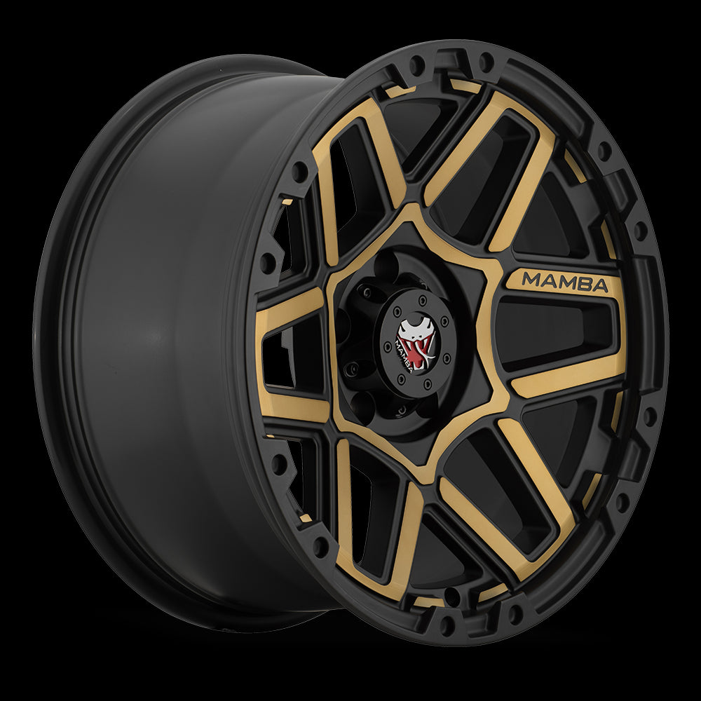 20x9 Mamba M23 Matte Black W/ Bronze Face 6x139.7 6x5.5 ET-12 Wheel Rim