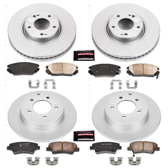 PowerStop Genuine Geomet Coated Rotor and Low-Dust Ceramic Brake Pad Kit