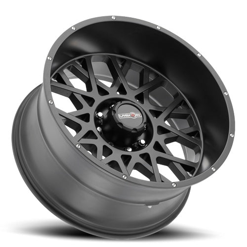 20x12 Vision 412 Rocker Satin Black 8x165.1 8x6.5 ET-51 Wheel Rim