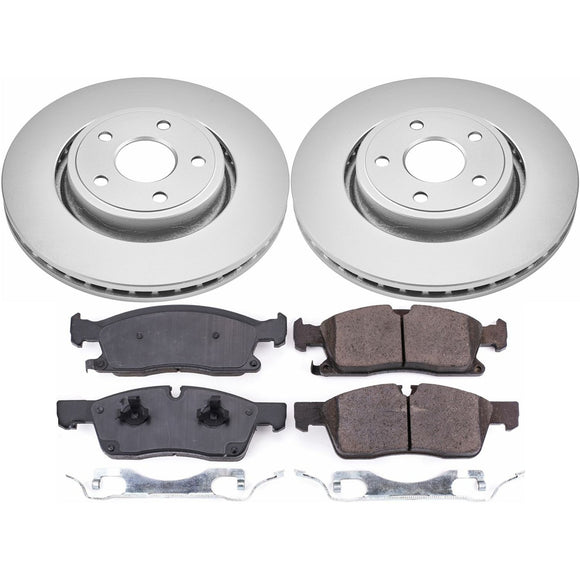 PowerStop Genuine Geomet Coated Rotor and Low-Dust Ceramic Brake Pad Kit