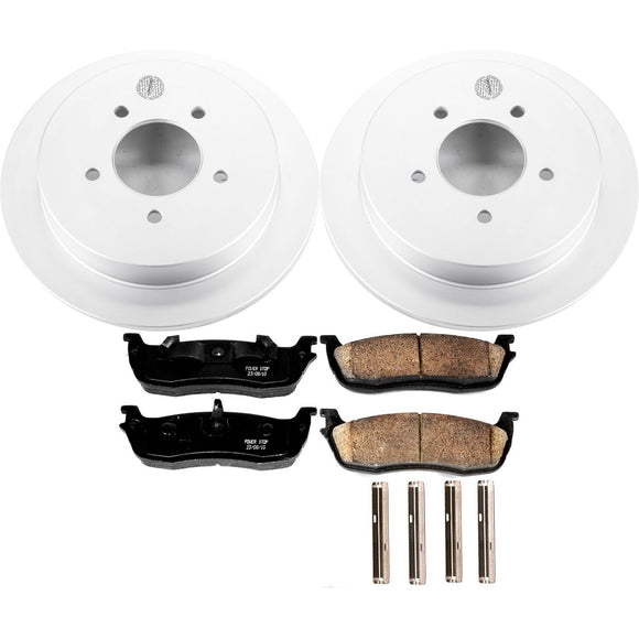 PowerStop Genuine Geomet Coated Rotor and Low-Dust Ceramic Brake Pad Kit