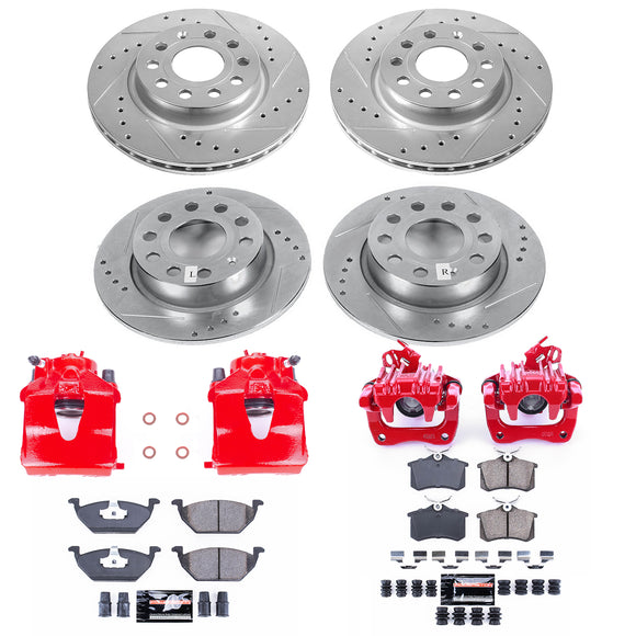 PowerStop Z23 Daily Driver Carbon-Fiber Ceramic Pads Drilled & Slotted Rotor & C