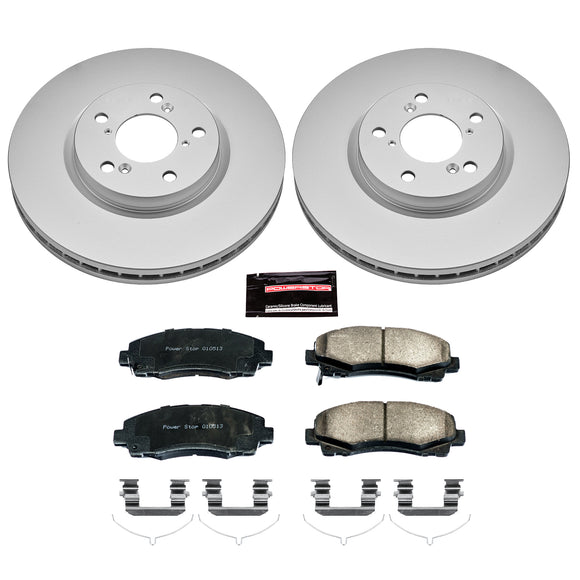 PowerStop Genuine Geomet Coated Rotor and Low-Dust Ceramic Brake Pad Kit