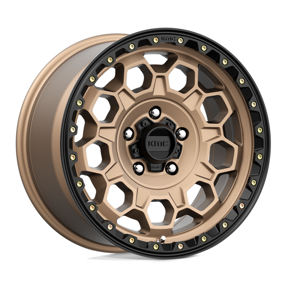 17x9 KMC KM545 Trek Matte Bronze With Black Lip 5x127 ET18 CB71.5 Wheel