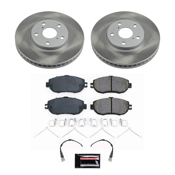 PowerStop Semi-Coated Rotor and Low-Dust Ceramic Brake Pad Kit