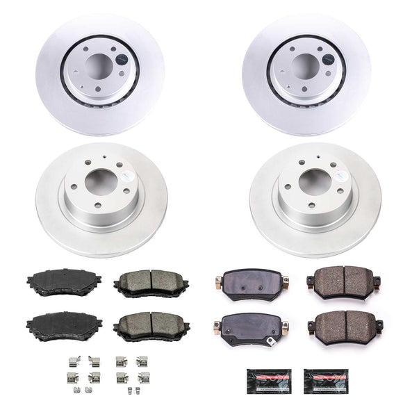 PowerStop Genuine Geomet Coated Rotor and Low-Dust Ceramic Brake Pad Kit