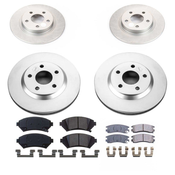 PowerStop Genuine Geomet Coated Rotor and Low-Dust Ceramic Brake Pad Kit
