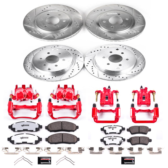 PowerStop Z36 Truck and SUV Ceramic Brake Pad, Drilled & Slotted Rotor, and Cali