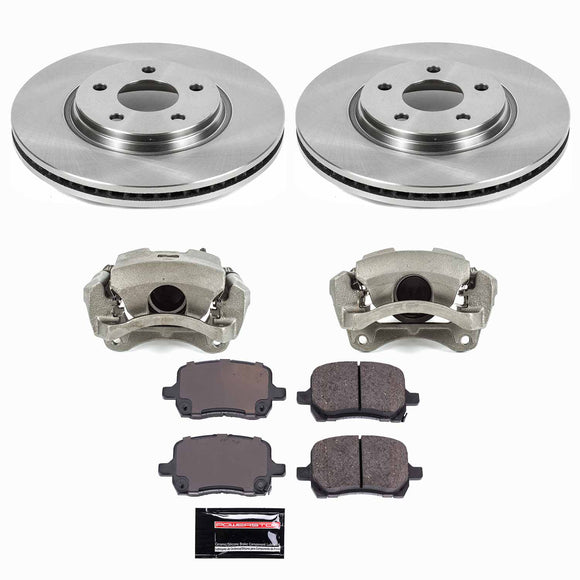 PowerStop OE Stock Replacement Low-Dust Ceramic Brake Pad, Rotor and Caliper Kit