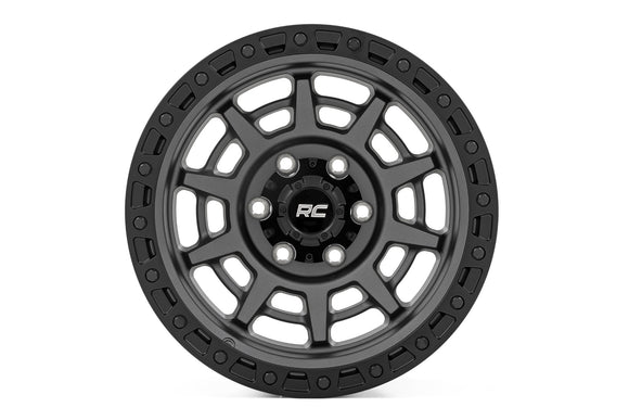 Rough Country 85 Series Gunmetal Gray Black 17x9 6x5.5 ET-18 Wheel Rim