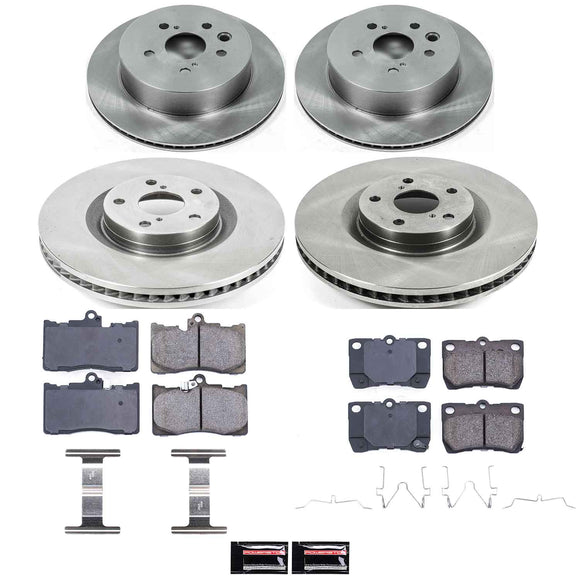 PowerStop OE Stock Replacement Low-Dust Ceramic Brake Pad and Rotor Kit