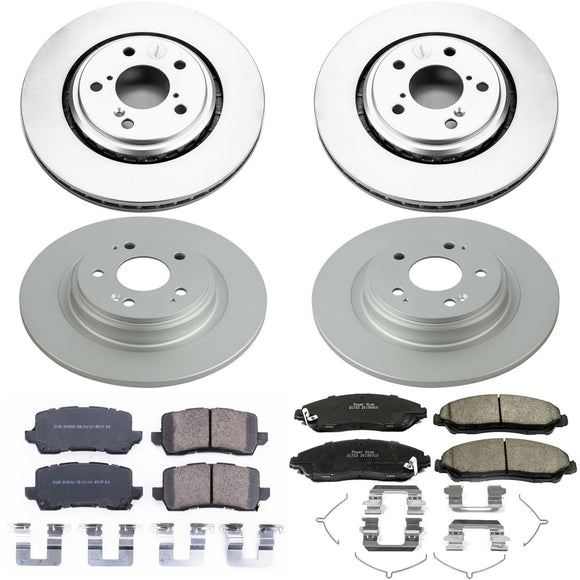 PowerStop Genuine Geomet Coated Rotor and Low-Dust Ceramic Brake Pad Kit