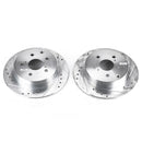 PowerStop Evolution Drilled Slotted Rotors Pair Rear For Pontiac Vibe