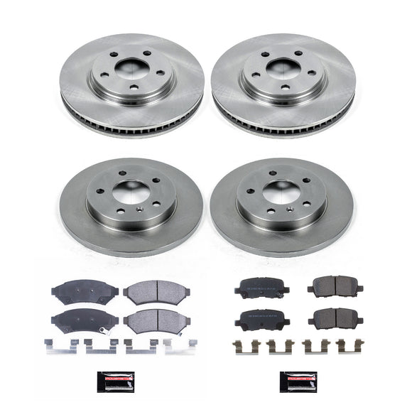 PowerStop OE Stock Replacement Low-Dust Ceramic Brake Pad and Rotor Kit