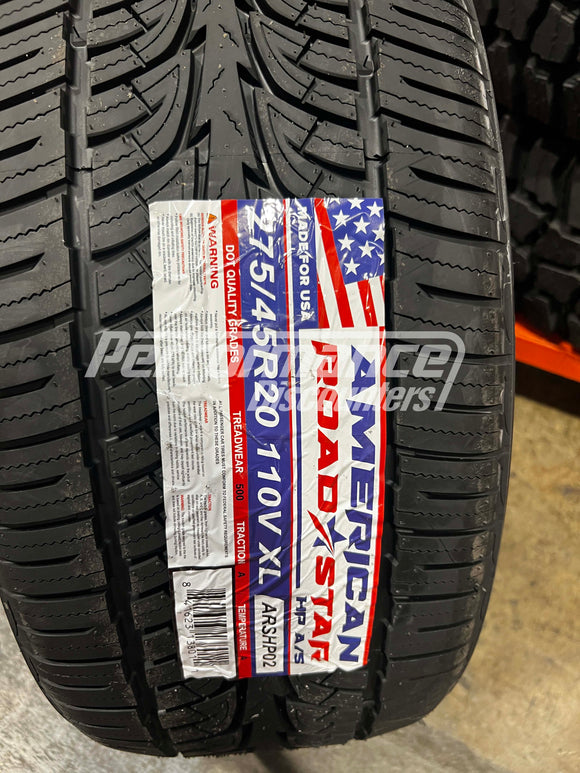 275/45R20 American Roadstar HP A/S 110V BSW SL 275 45 20 2754520