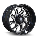 24x14 American Truxx AT1913 Destiny Black Mach 8x165.1 8x6.5 ET-76 Wheel