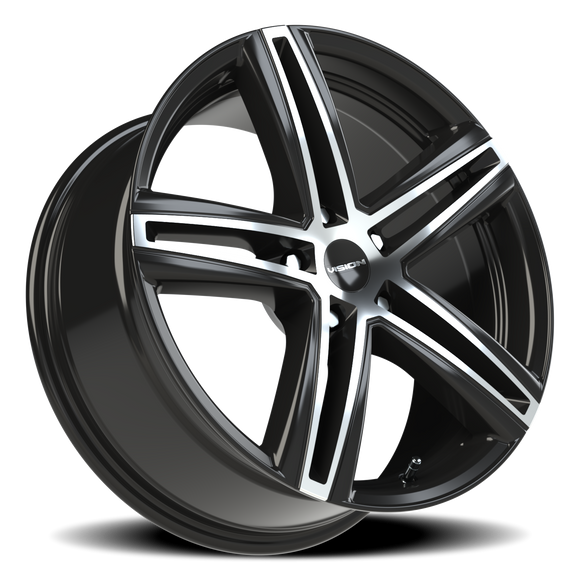 18x8 Vision Nitrous Gloss Black Machined Face 5x108 ET40 CB73.1 Wheel Rim