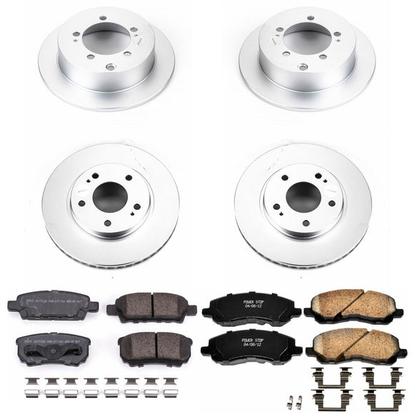 PowerStop Genuine Geomet Coated Rotor and Low-Dust Ceramic Brake Pad Kit