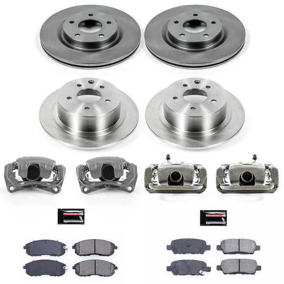 PowerStop OE Stock Replacement Low-Dust Ceramic Brake Pad, Rotor and Caliper Kit