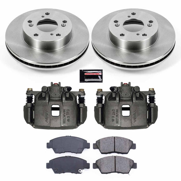 PowerStop OE Stock Replacement Low-Dust Ceramic Brake Pad, Rotor and Caliper Kit