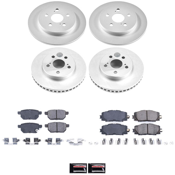 PowerStop Genuine Geomet Coated Rotor and Low-Dust Ceramic Brake Pad Kit