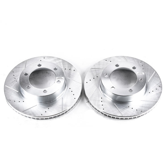PowerStop Evolution Drilled Slotted Rotors Pair Front For Toyota Tundra