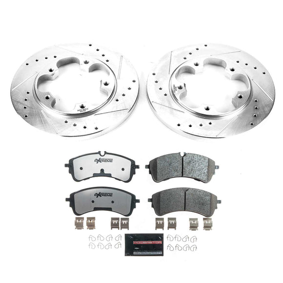 PowerStop Z36 Carbon-Fiber Ceramic Brake Pad with Drilled and Slotted Rotor Kit