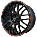 17x7 Maxxim Maze Gloss Black/Red Stripe 5x100 5x114.3 5x4.5 ET40 Wheel Rim-1