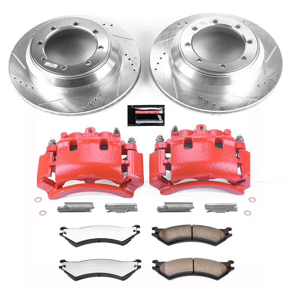 PowerStop Z36 Truck and SUV Ceramic Brake Pad, Drilled & Slotted Rotor, and Cali
