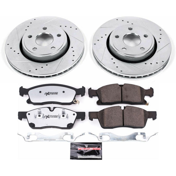 PowerStop Z36 Carbon-Fiber Ceramic Brake Pad with Drilled and Slotted Rotor Kit