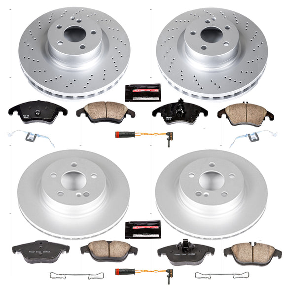 PowerStop Genuine Geomet Coated Rotor and Carbon-Fiber Ceramic Brake Pad Kit
