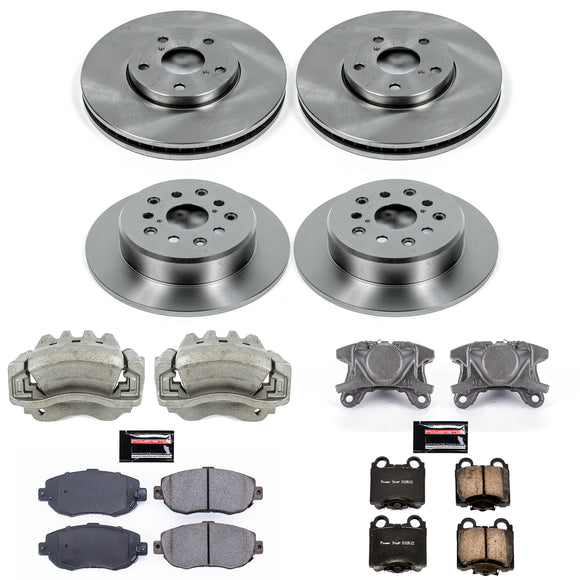 PowerStop OE Stock Replacement Low-Dust Ceramic Brake Pad, Rotor and Caliper Kit