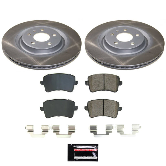 PowerStop Semi-Coated Rotor and Low-Dust Ceramic Brake Pad Kit