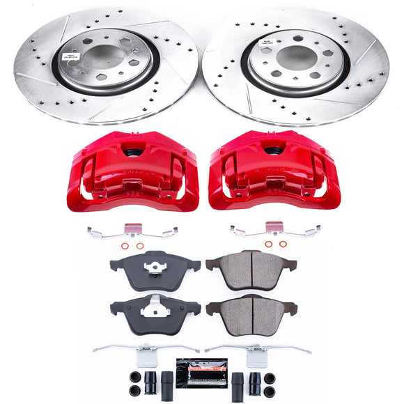 PowerStop Z23 Daily Driver Carbon-Fiber Ceramic Pads Drilled & Slotted Rotor & C